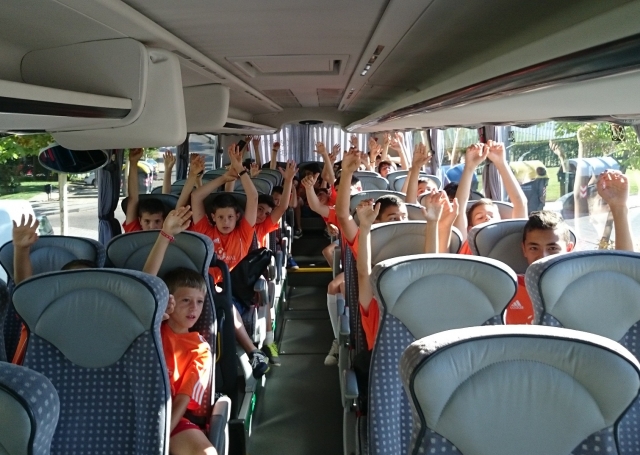En el bus del campus